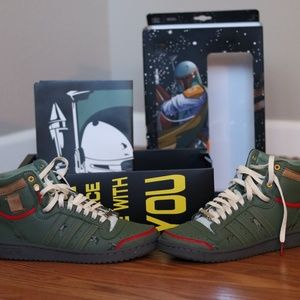 Star Wars x adidas Top Ten Hi "Boba Fett" Like New Size 8.5